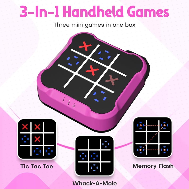 Bacare Tic Tac Toe Bolt Game, Handheld Electric Puzzle Board for Educational and Memory Growth, Gift Ideal for Kids and Adults' Birthday, Portable Travel Games for Car Ride - Image 3